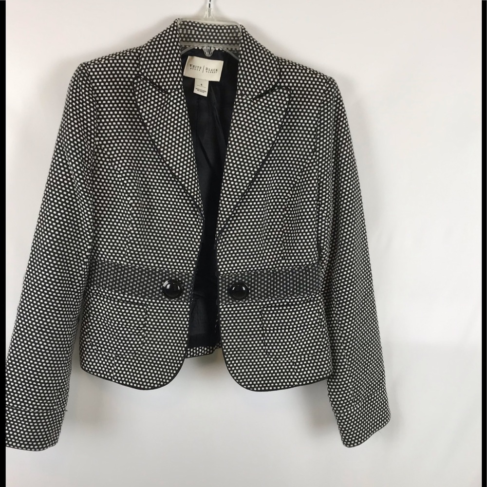 White House Black Market  Black/White Jacket Sz 4